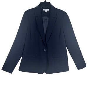 Liz Claiborne Women's Navy Blue One Button Blazer Jacket Size 10 NEW